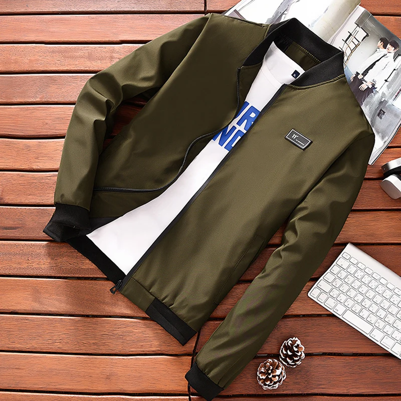 

2019 Men's Spring Autumn Casual Thin Jackets Simple British Style Zipper Coat Motorcycle Men Coat Male Outerwear & Coats 1491