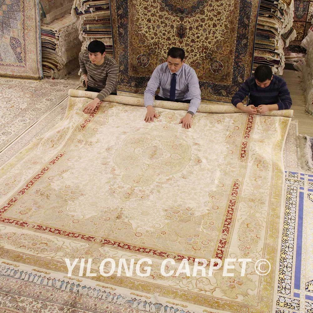 Yilong 8 5 'x 11 8' Hereke Восточный ковер Большой античный бежевый турецкий ручной