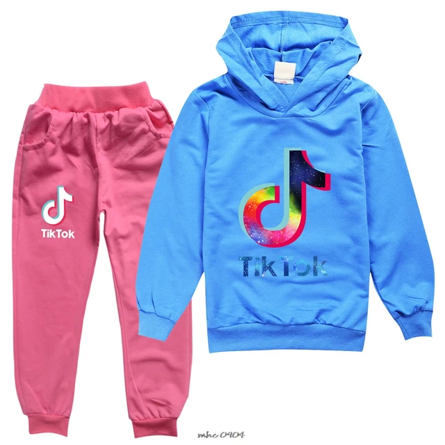 Tik Tok Kids Girls Clothing Sets Children Fashion Hoodies And Pant