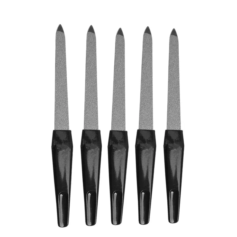 

1PCS/5PCS Metal Stainless Steel Double Sided Nail File Plastic Handle High Quality Nail Files DIY Manicure Pedicure Tool