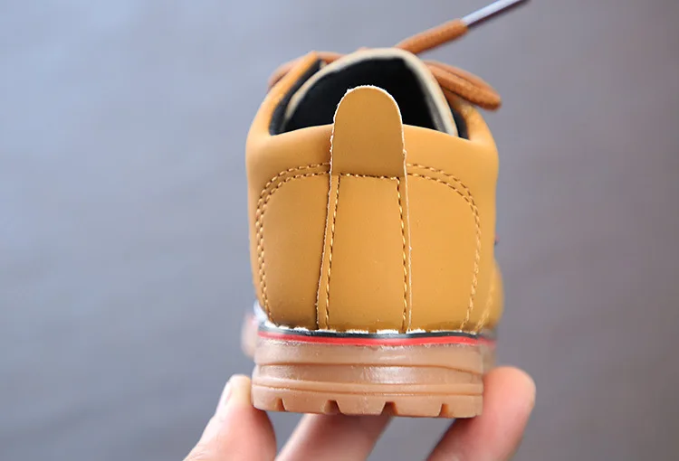 COZULMA/рабочие ботинки на шнуровке для маленьких мальчиков детская повседневная нескользящая обувь на мягкой подошве осенние ботильоны для девочек размер 21-25