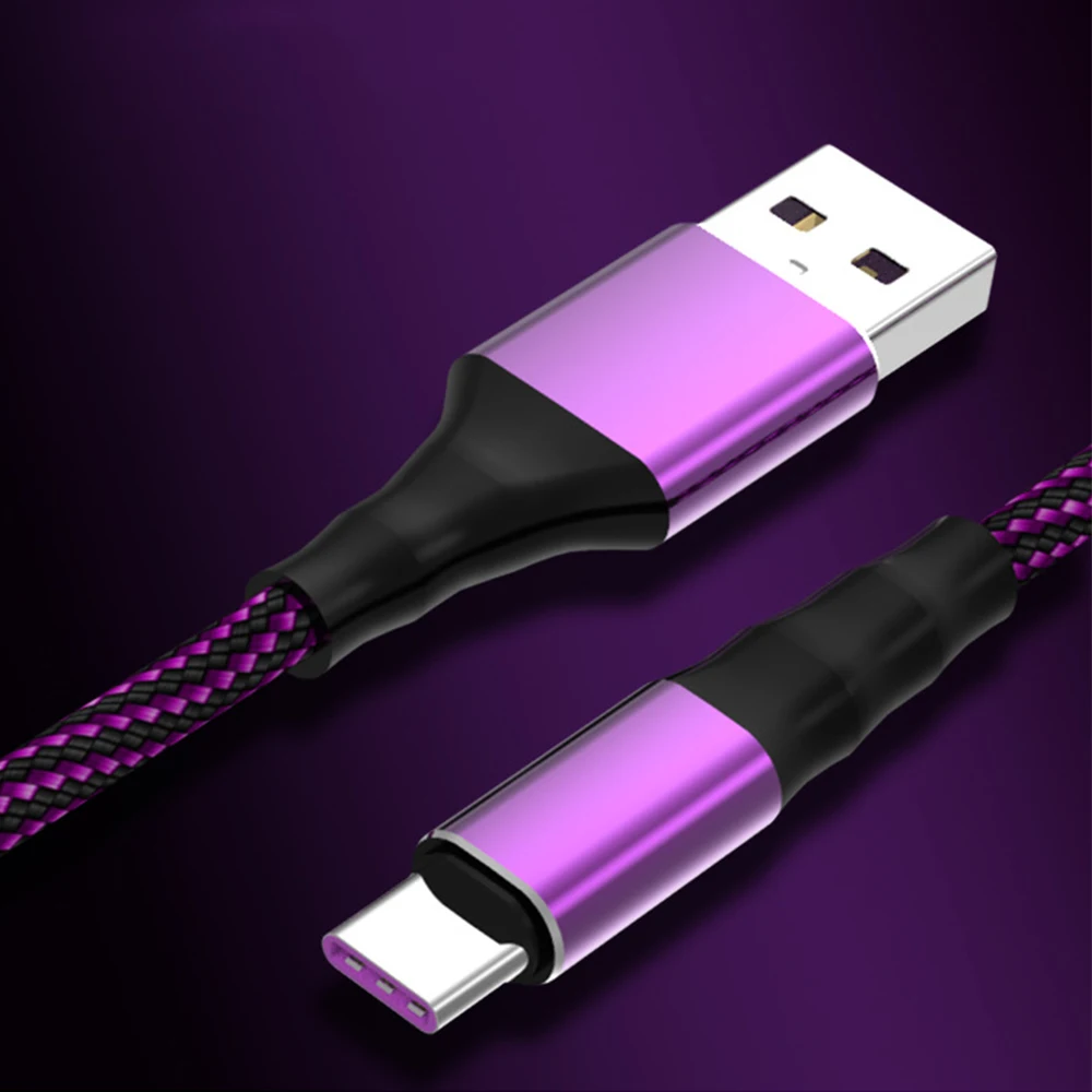 

New Nylon Braided Type-c/Micro USB Quick Charger Data Watermelon Printing Charging Cable