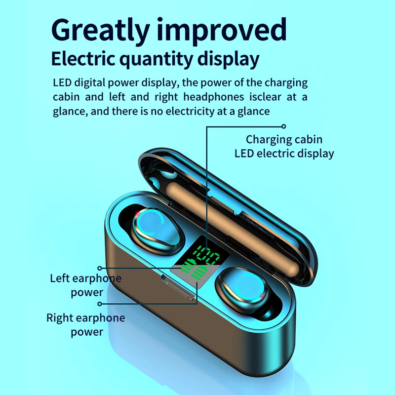 TWS Headphone Wireless Bluetooth 5 0 Sports Waterproof Earphone Noise Canceling Headset with Mic Gaming Earbuds for Android IOS