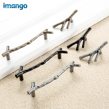 Metal Branch Shape Handle Kitchen Furniture Knob and Pull Desk Cabinet Knob Screw Outer Door Handle Drawer Handle and Pull