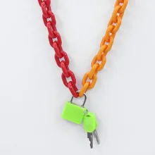 Harajuku Resin Necklace for Women Jewelry Bead Chain Female Symbol Internet Girl Choker Punk Rock Collares Mujer CL58