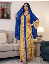 

2020 New Elegant Ethnic Ribbon Maxi Dress for Women Moroccan Kaftan Dubai Turkey Muslim Long Sleeve Abaya Arabic Jalabiat Fall