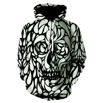 

Spring/fall 2020 men's casual print long-sleeved hoodie fashion trend skull high quality sports hoodie