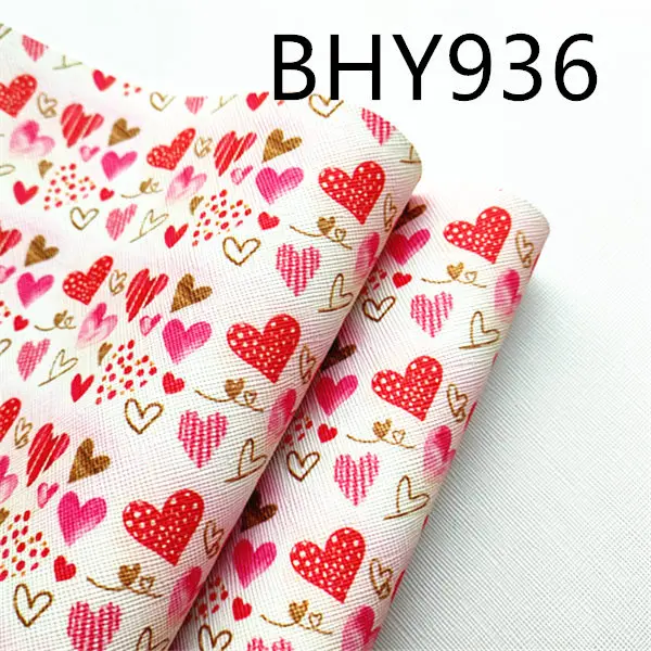BHY936 День Святого Валентина сердце печать праздник 1 лист 20*33 см A4 Мультфильм искусственная кожа Snythetic лист viny ткань BHY946 - Цвет: BHY936