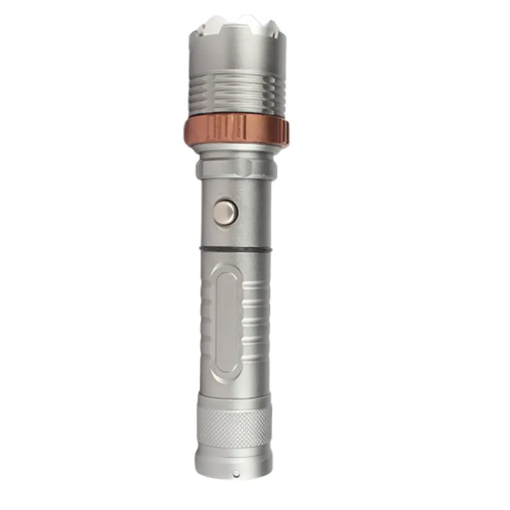 1Pcs Strong Light Rotating Focus Lotus Head Explosion-Proof Safety Hammer Flashlight Charging Led Flashlight