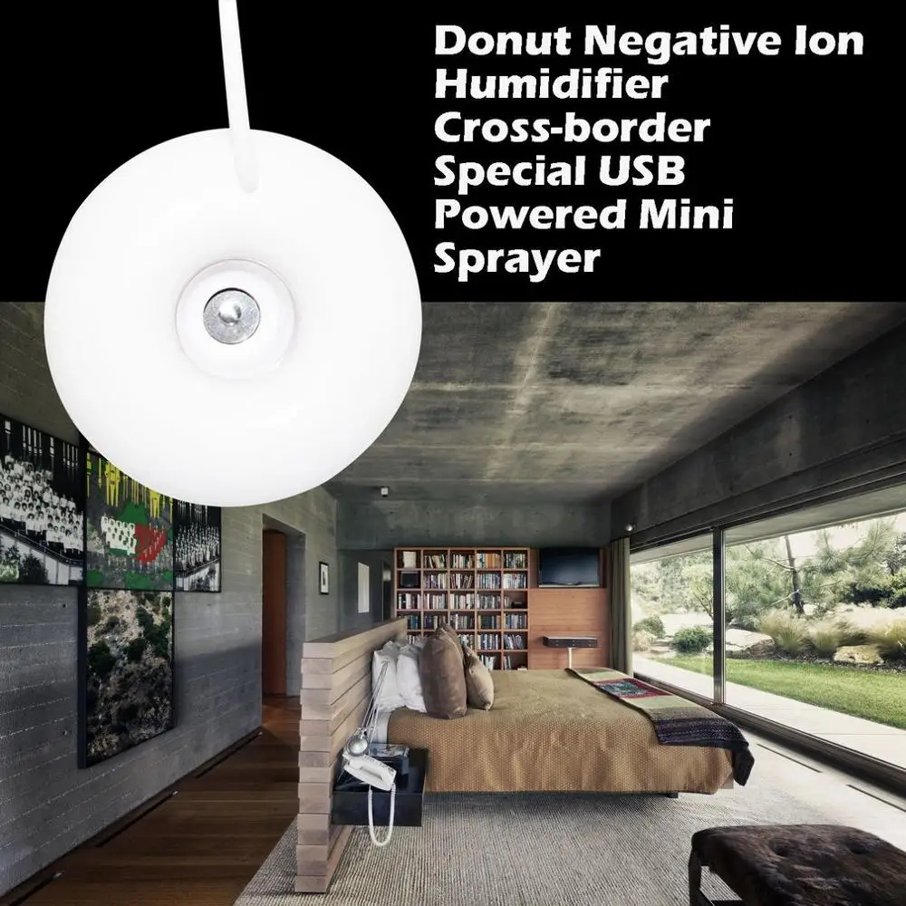 Donut Negative Ion Humidifier Aroma Essential Oil Diffuser Cross-border Special USB Powered Mini Sprayer Fogger Mist Maker