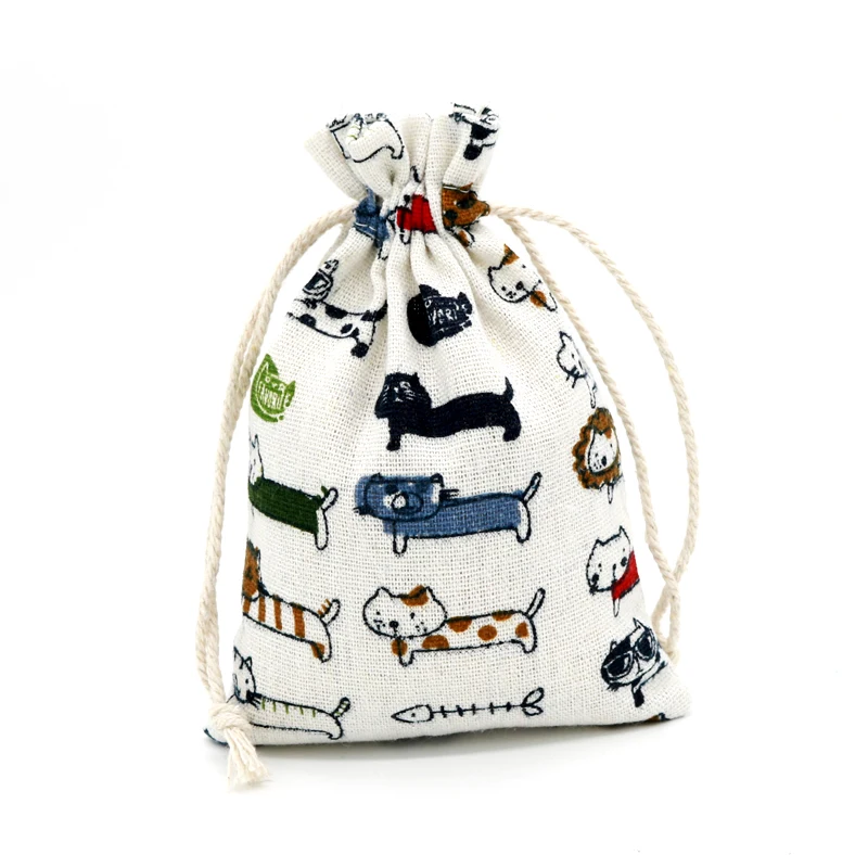 

5pcs/lot Multi Designs Cotton Bags 10x14cm Small Party Wedding Drawstring Gift Bag Muslin Cosmetics Soap Candy Packaging Bags