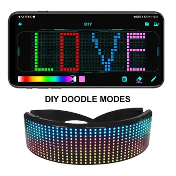 

Magic Bluetooth Led Party Glasses Shield Luminous Glasses USB Charge DIY App Control Multi-lingual Shiny Glasses For Halloween