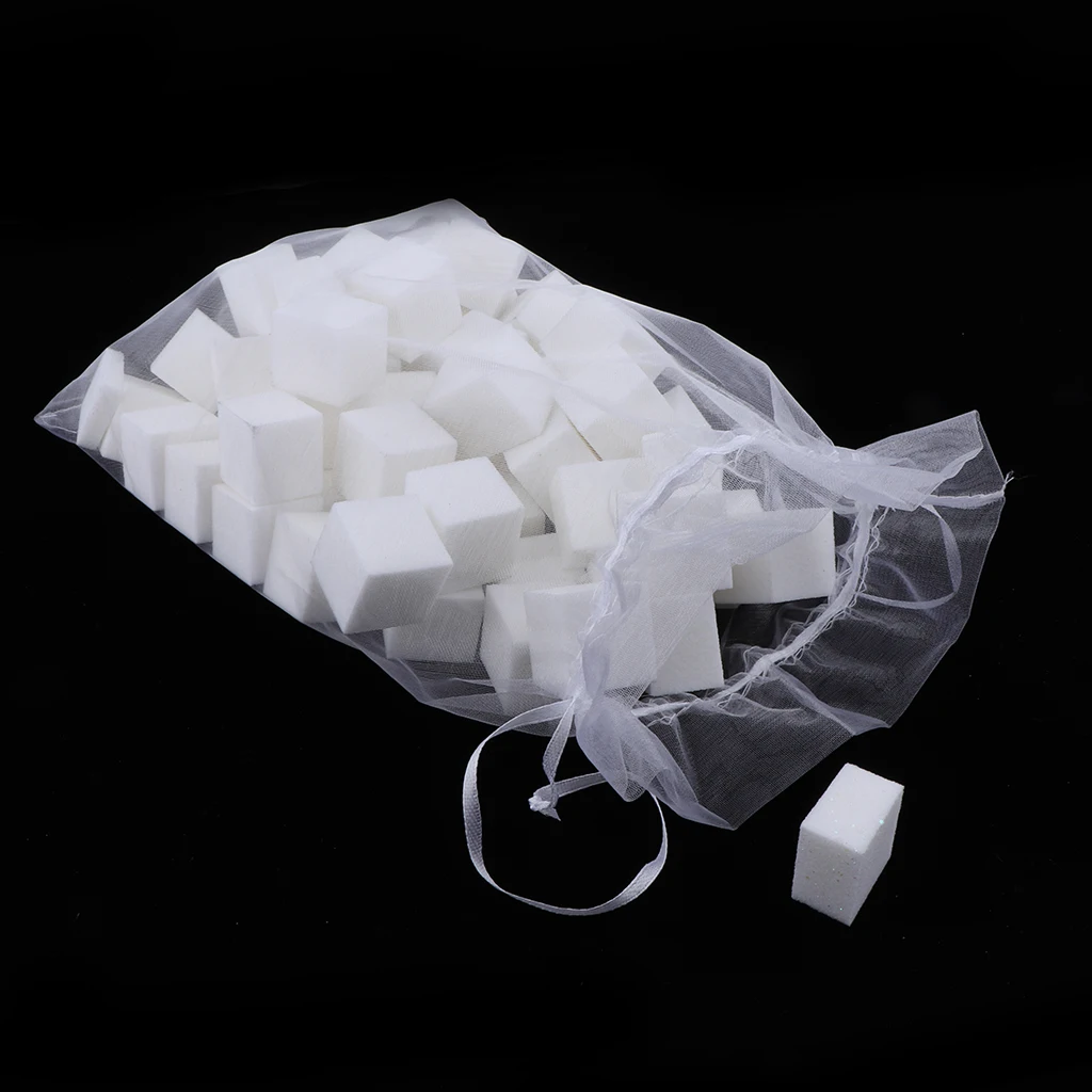 60Pcs/Bag White Nail Buffer Sponge Blocks, 4 Way Sanding Block Files, Professional Nails Polisher Manicure Tool