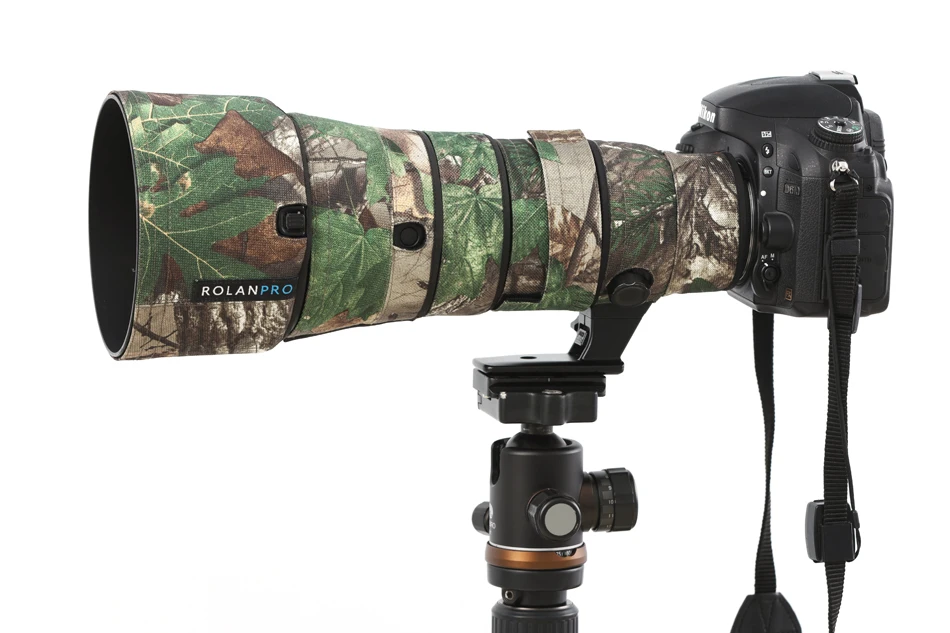 Камуфляжный водонепроницаемый нейлоновый чехол ROLANPRO для объектива Nikon AF S 500 мм