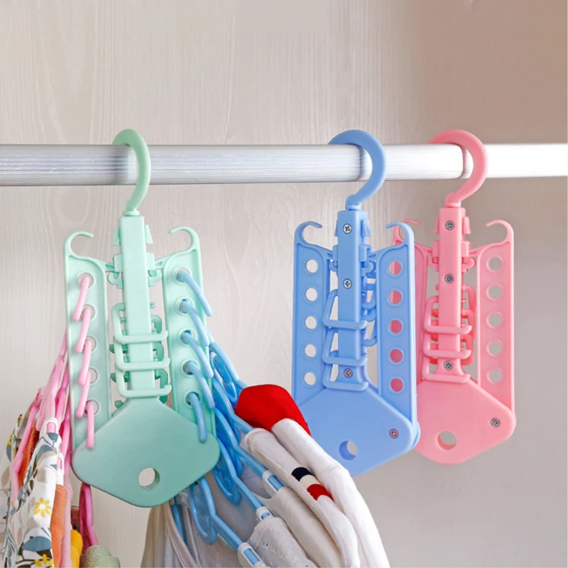 

1pc Hook Home Multi-function Eleven Hole Double Hook Magic Hanger 360 Degree Rotation Space Clothe Drying Rack Baby Hanger Hot
