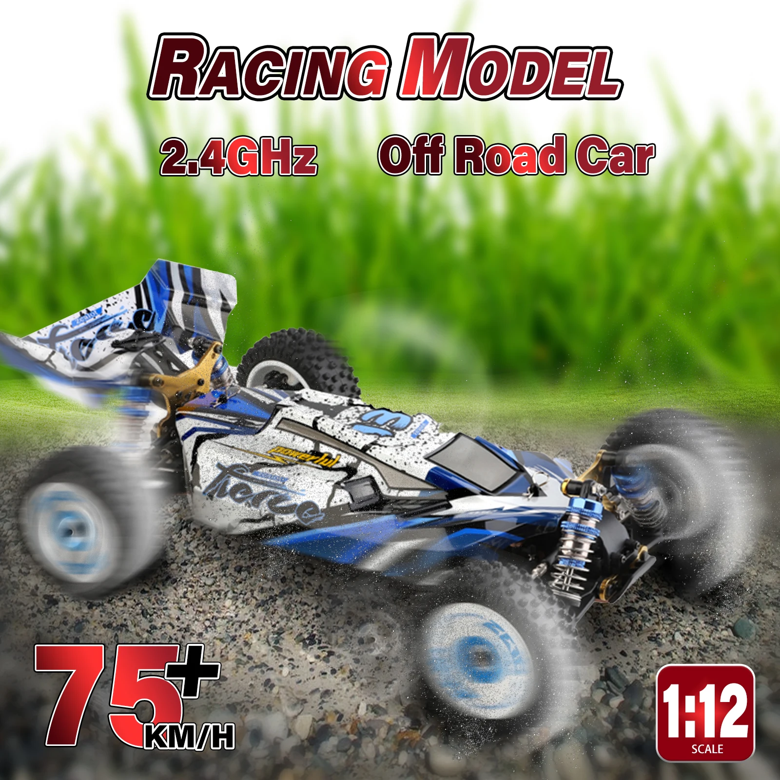 WLtoys 124017 RC Car Off-Road Car High Speed RC Crawler 1/12 2.4GHz Racing Car 75km/h 4WD RTR Metal Chassis Toys For Children