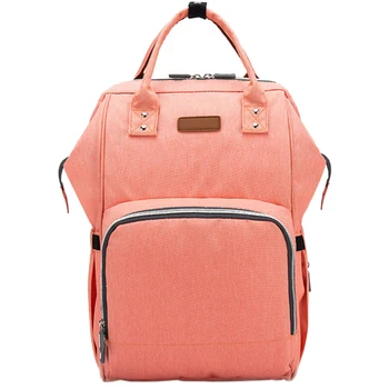

Lightweight Portable Waterproof Mummy Zipper Backpack Large Capacity Baby Care Diaper Bag Solid Multi Pocket Fashion Nursing