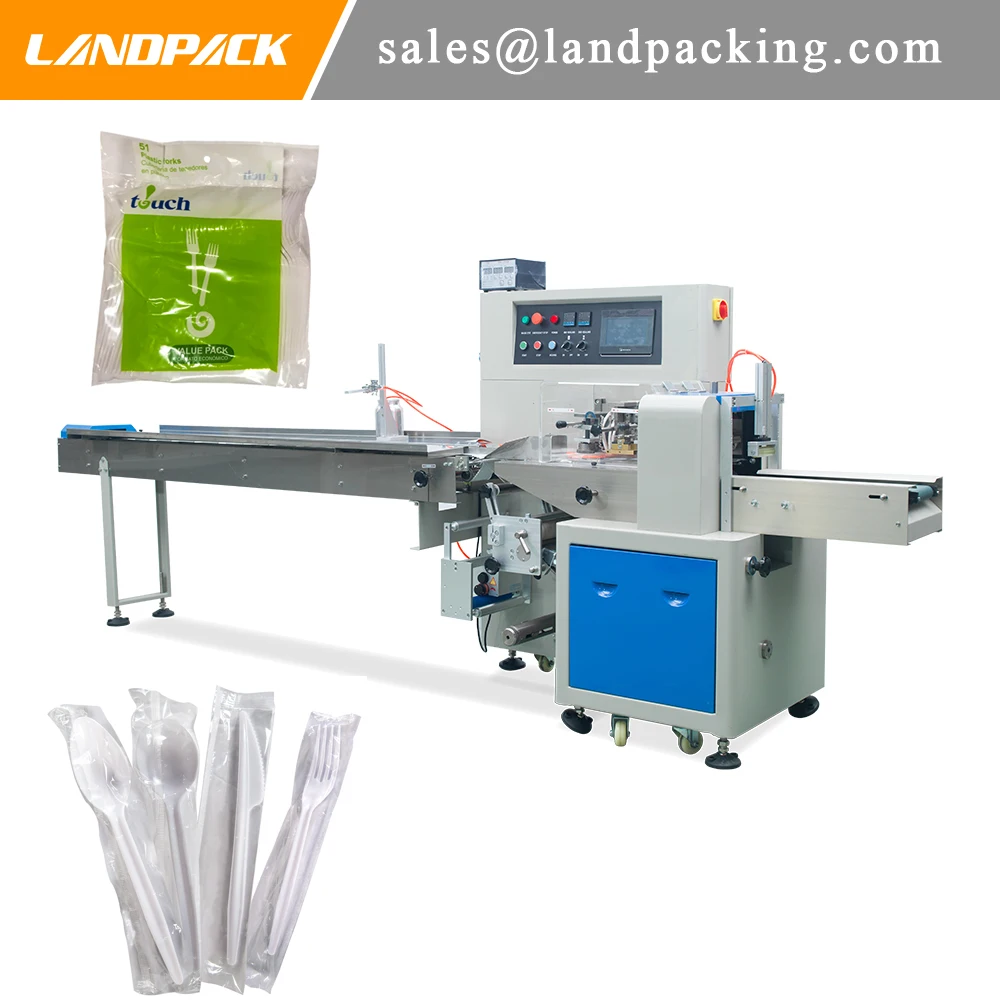 

Plastic Cutlery Plastic Fork Knife Spoon Flow Wrap Machine