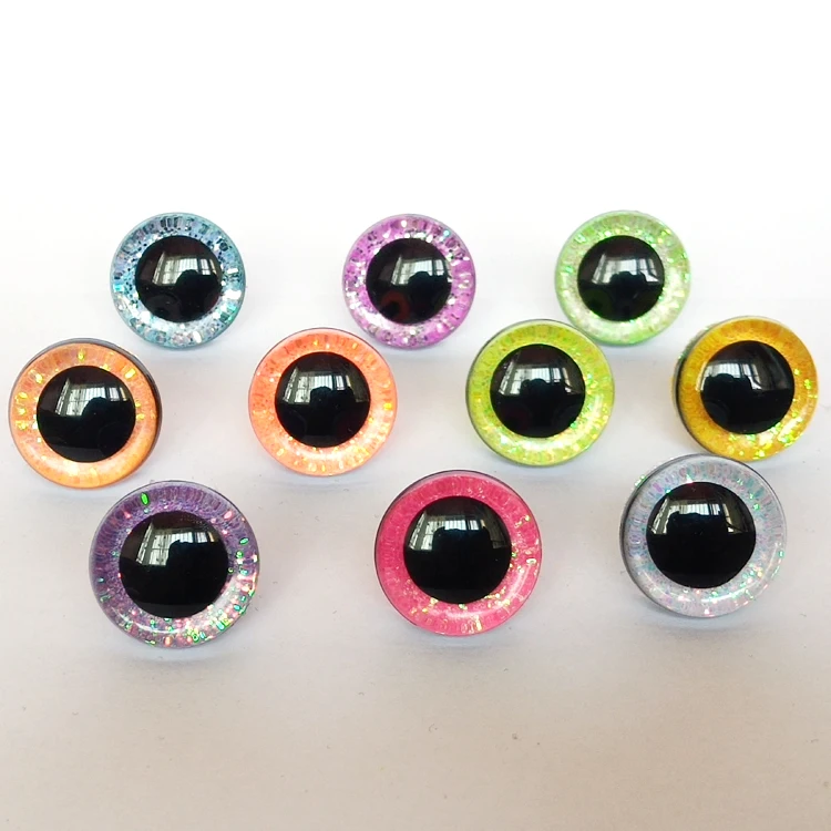 14-25mm New Toy Safety Eyes 3D Doll Eyes + Jelly Color Fabric + Washer For Diy Plush Doll 3color geen silver gray gold each color 10pairs 10 5mm safety toy eyes