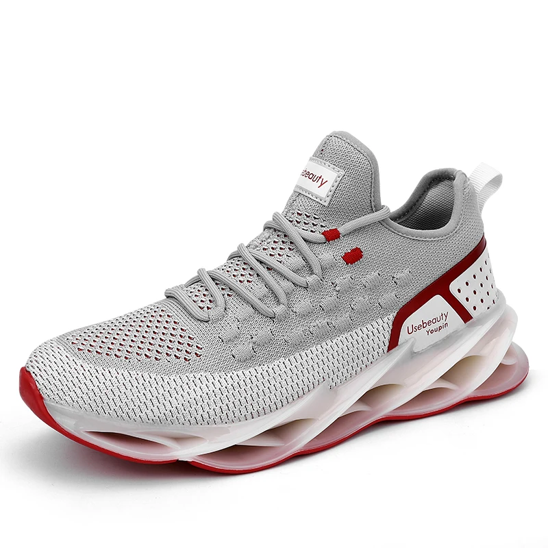 

Men's sports shoes 2020 new blade shark bottom running shoes mesh fish scale flying weaving fashion student shoes fashionable