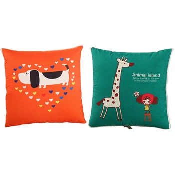 

Multifunctional Cotton Cartoon Quilt Blanket Portable Foldable Square Throw Pillow Home Office Car Air Conditioning Quilt