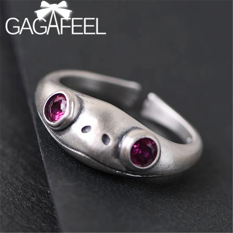 Женское кольцо с лягушкой GAGAFEEL регулируемое из настоящего серебра 925 пробы