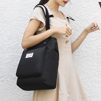 

Waterproof Stylish Laptop Backpack Women Lovely Bag Solid Color Laptop Bag Female Large Capacity Shoulder Bag Tote Bag