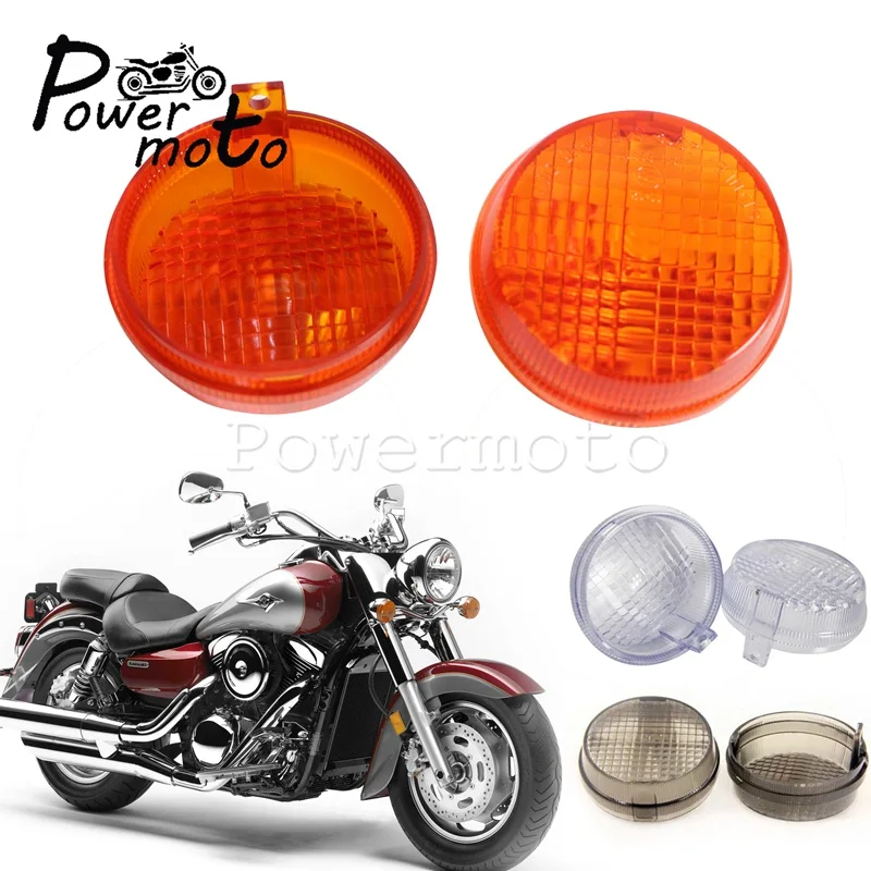 2x 2.75" Cruisers Turn Signal Lense Amber Smoke Clear Indicator Replace