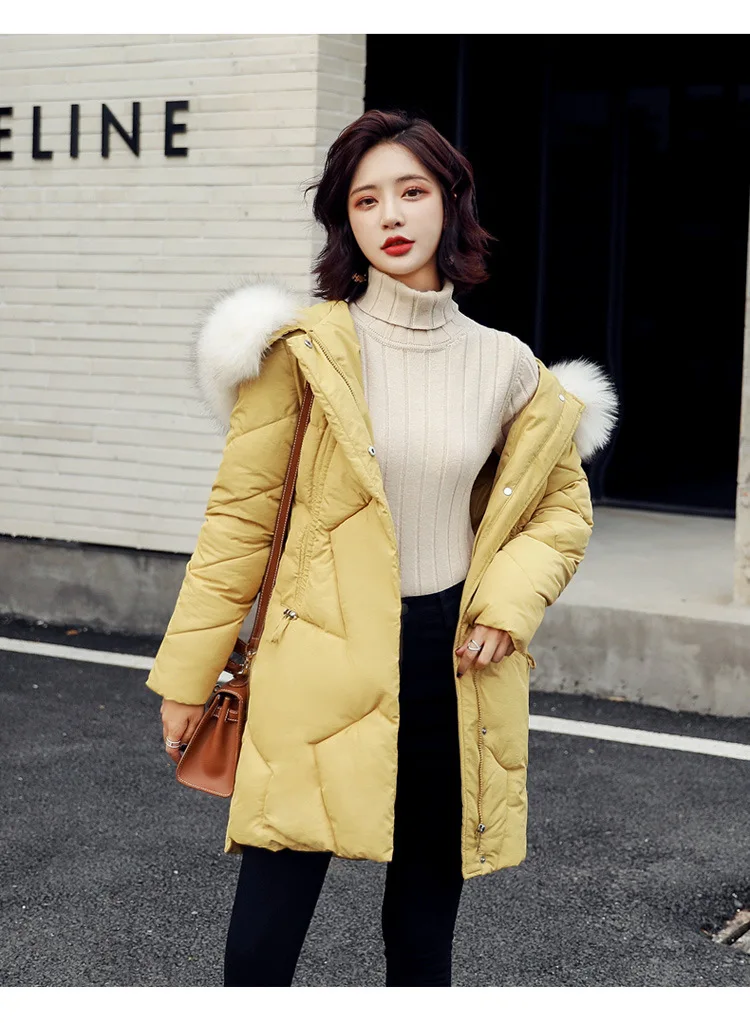 New Winter Hooded Women Warm Down Coat Casual Long Down Jackets Ladies Thicken Women Cotton Parka Outerwear Korean Coat