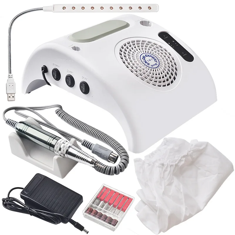 

Electric Nail Drill 30000RPM 45W Nail Polishing Machine Dust Vacuum Cleaner LED Lighting 3 in 1 Nail Art Equipment
