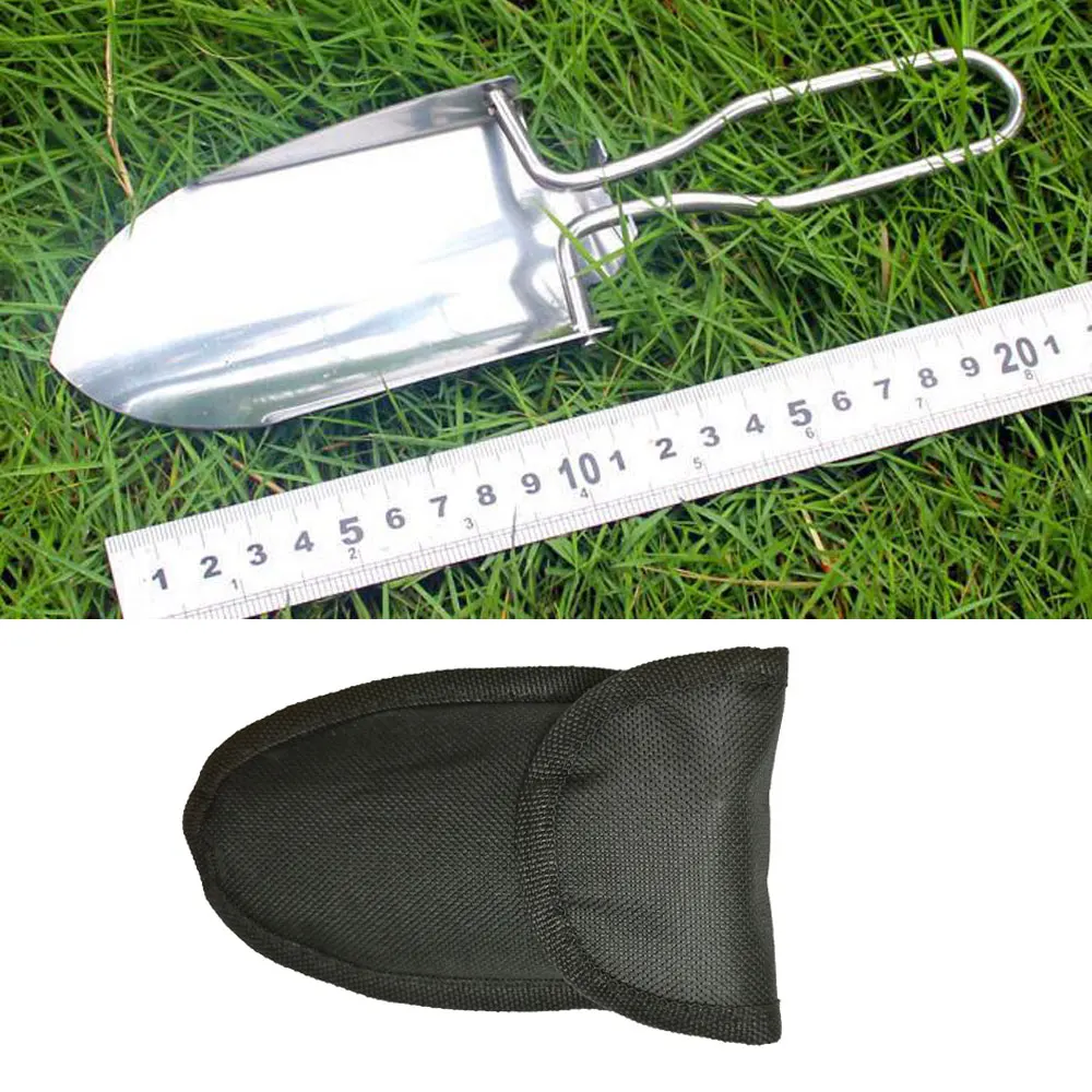 Mini Gardening Stainless Steel Folding Shovel Trowel Portable Camping Hand Tool 