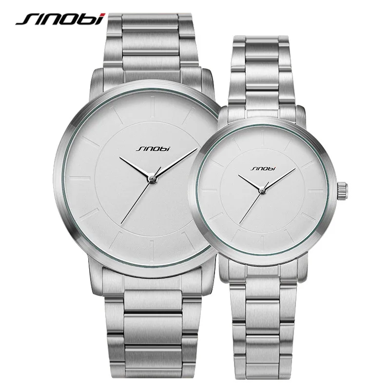 Couple Watch Clock Sinobi Gift Design Women Golden Original Relogio Steel Quartz Geneva
