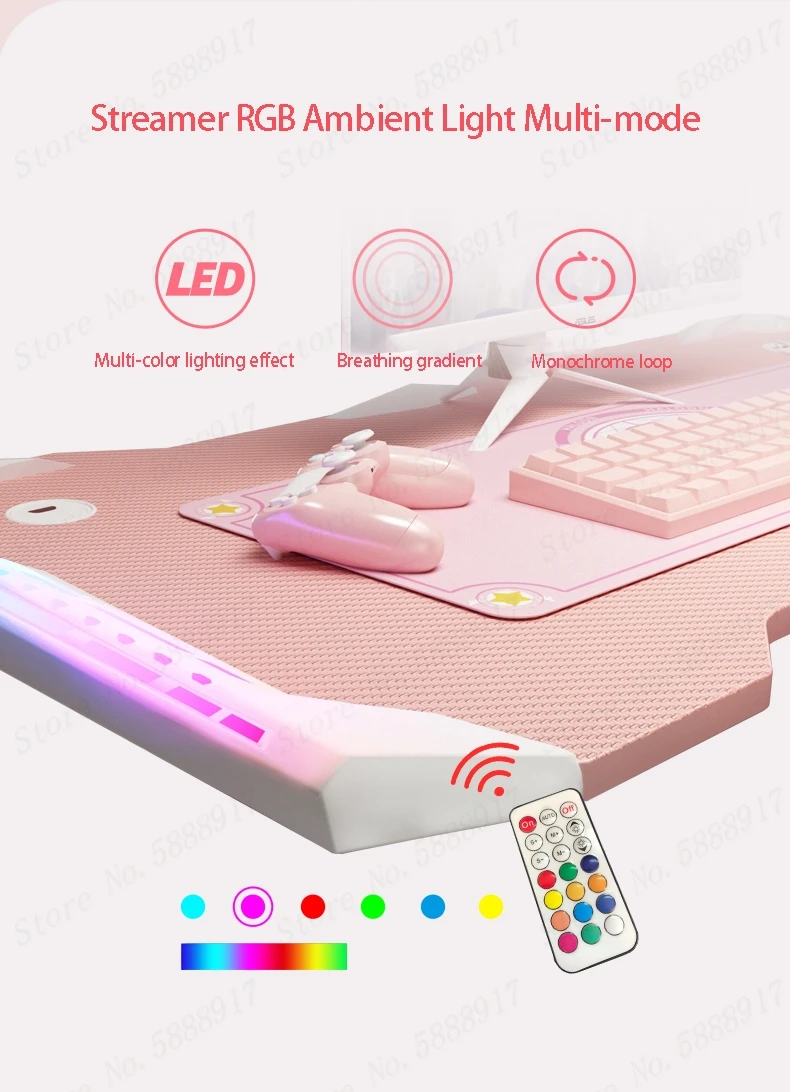 Fashion pink streamer table computer desk  family anchor cute girl game table combination strong high-end table