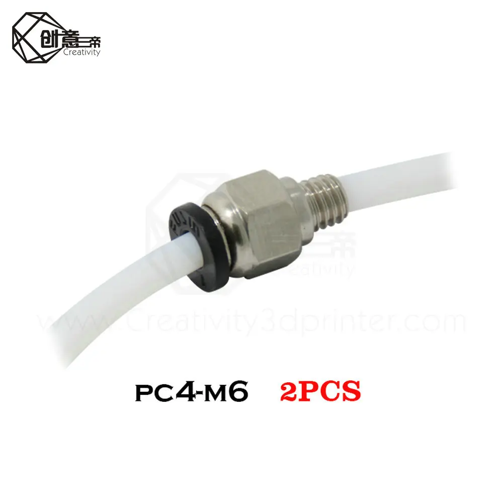 2 шт. PC4-M6 пневматические соединители прямые воздушные фитинги для фторопластовая
