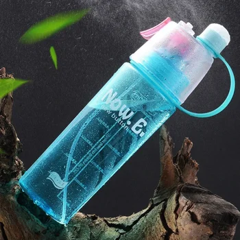 

600ml New Sports Spray Cooling Bottle Convenient Bicycle Water Cup Gym Beach Bottle Leaking Cup Camping Hiking Kettle