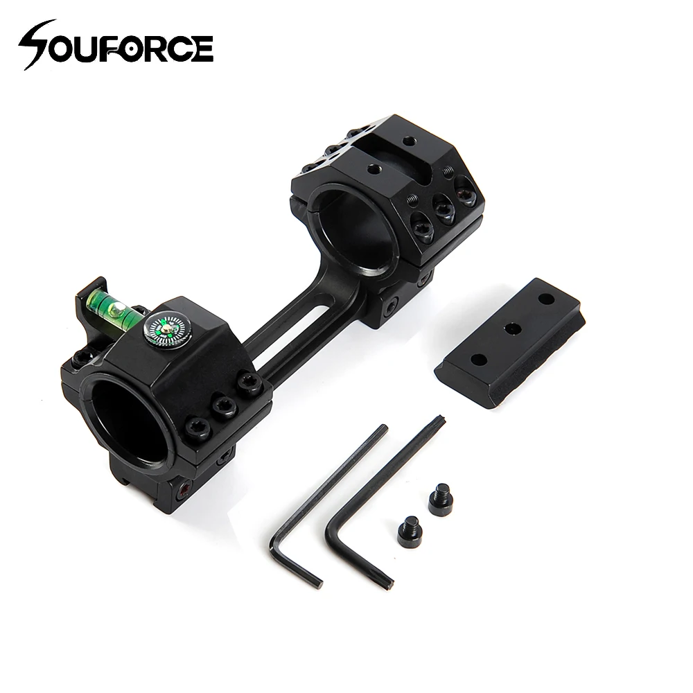 

2 Style Scope Mount Diameter 25.4/30mm Mount Adapter with Compass Spirit Bubble Level Suit 11mm Weaver Rail for Hunting