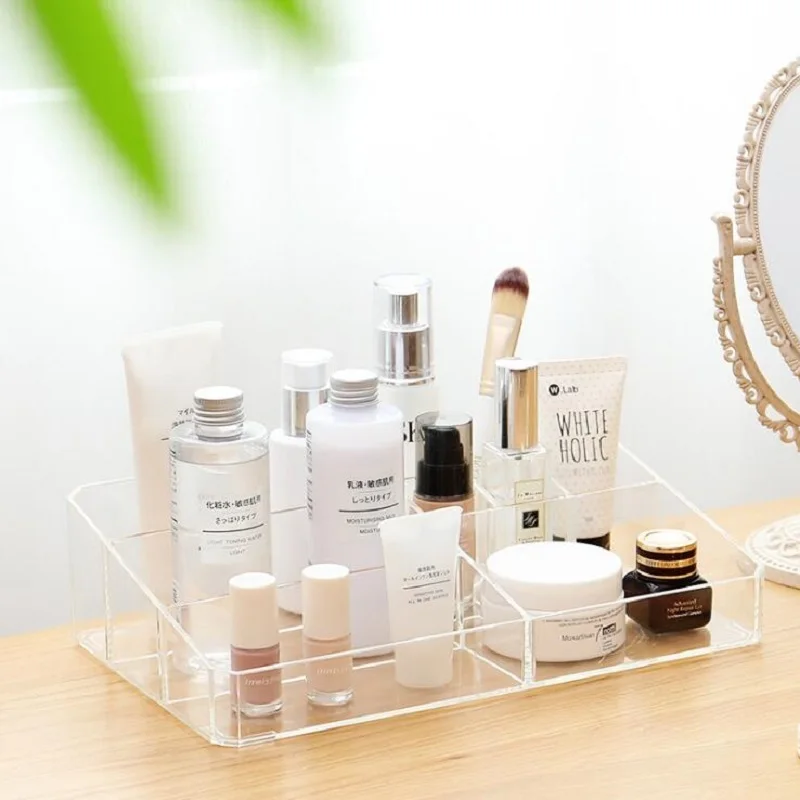  Acrylic Makeup Organizer Cosmetic Plastic Storage Box Desk Bathroom Cosmetic Storage Case Office Or