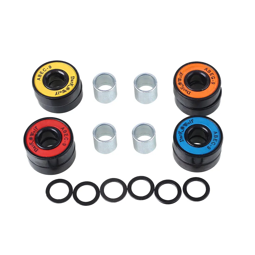 8pcs Skateboard Longboard Roller Skate Bearings with Washer Spacer Kit