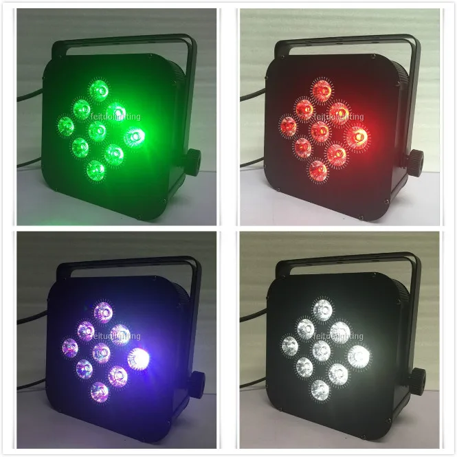 E-(8/Лот) батарея par led 9x18 Вт светодиодные par-прожекторы rgbwa uv 6 в 1 с батареей беспроводного управления
