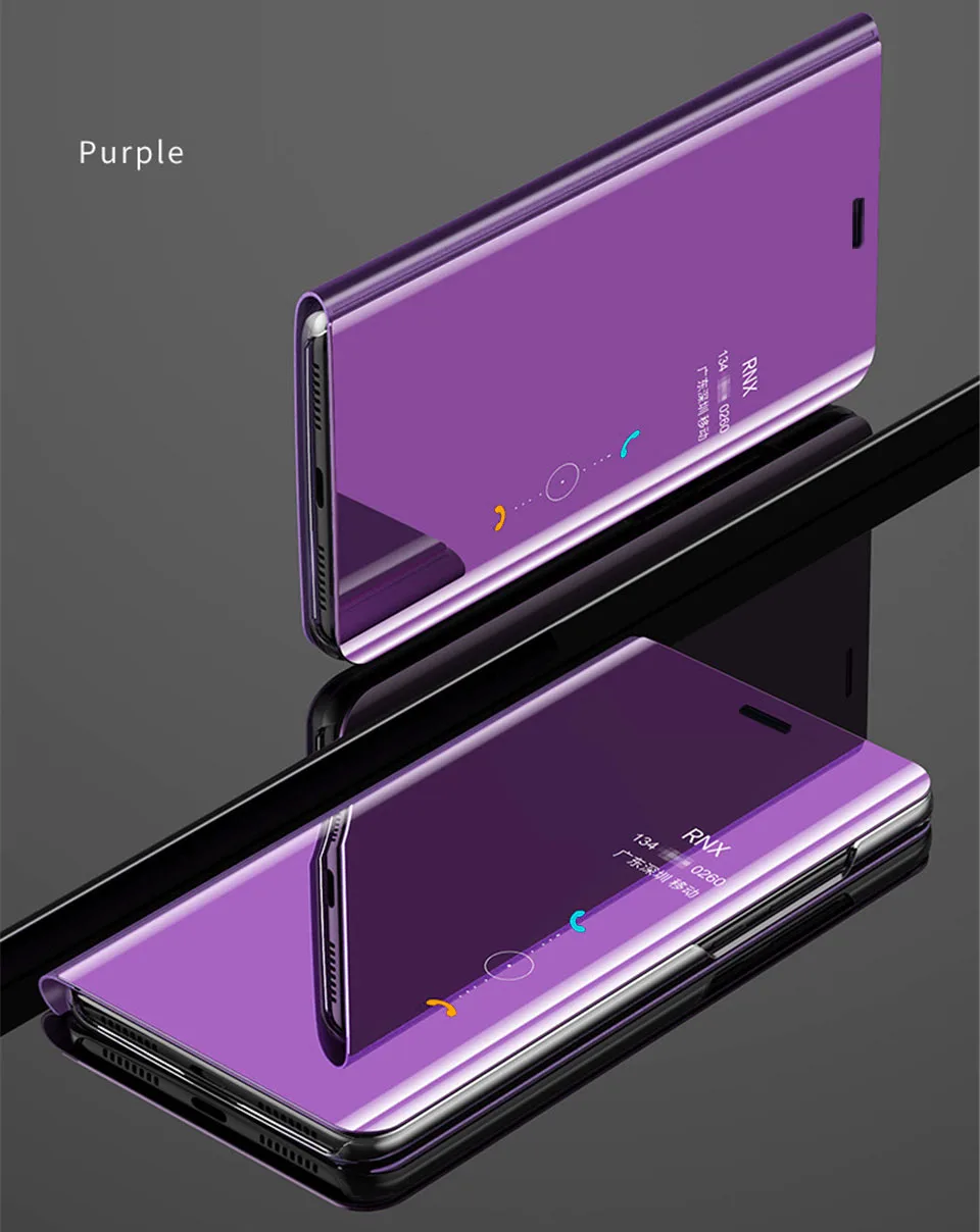 Фиолетовый Роскошный умный чехол для телефона mi rror для Xiaomi mi 9 SE CC9 CC9E 9T защитный чехол для Xiaomi mi a1 A2 A3 8 Lite - Цвет: Фиолетовый