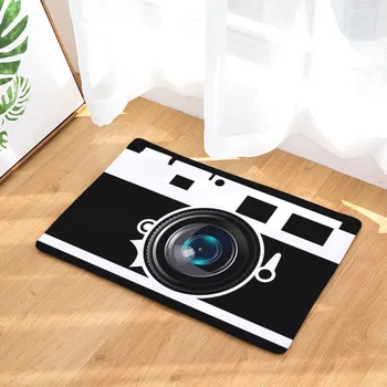 

Nordic Flannel Mats Vintage Nostalgic Camera Printed Surprise Gift Doormats Area Rug Kitchen Anti-slip Carpet Bathroom Pad Mats