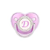 Metallic Purple Pacifier With Cover BPA Free Silicone Pacifier Name Initial Letter Dummy Teether Baby Shower Gifts For Babies 3
