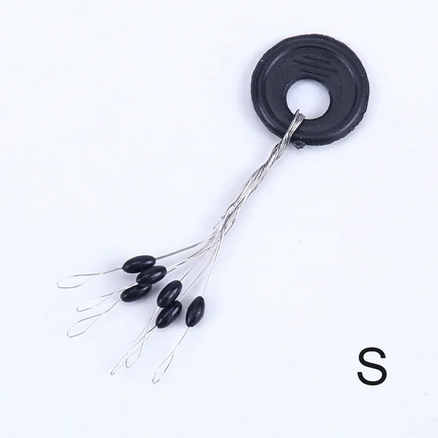 60PCS/10 Group S M L Black Rubber Oval Stopper Float Fishing Bobber Float For Sea Carp Fly Fishing Accessories S
