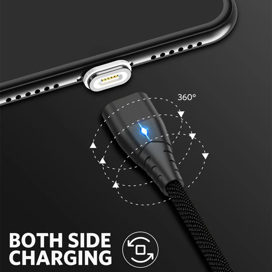 Магнитный кабель Micro usb type C для iPhone Xiaomi huawei Lighting Cable 3A провод для быстрого заряда type-C Магнитный кабель для зарядки телефонов