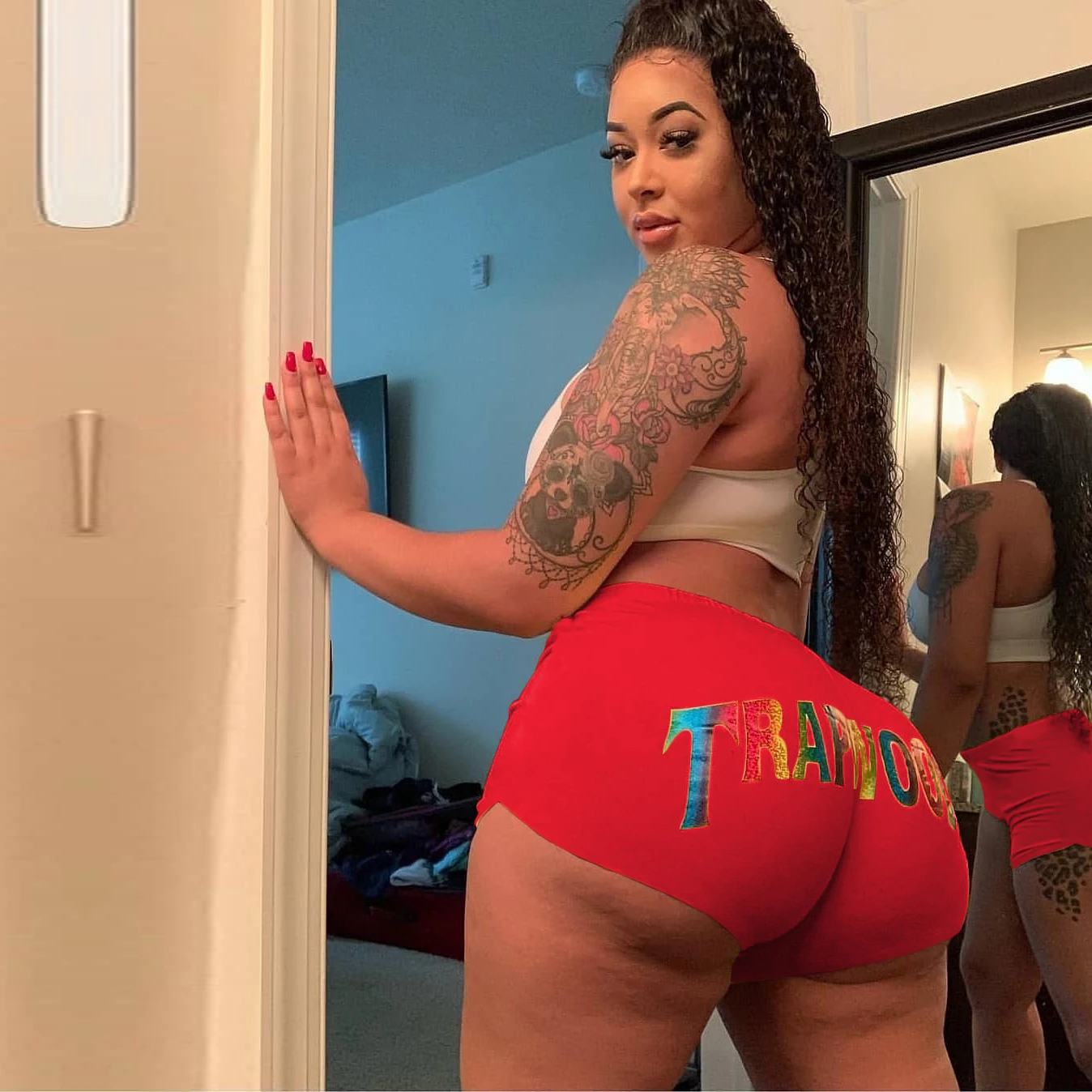 Women\u2019s Summer Sexy Short Shorts Special Letter Printing Elastic High Waist Tight-fitting Shorts