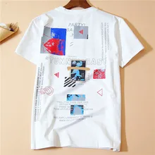 Детская футболка Летняя одежда с короткими рукавами г. Новая Стильная универсальная рубашка в Корейском стиле из чистого хлопка с надписью и вырезом лодочкой