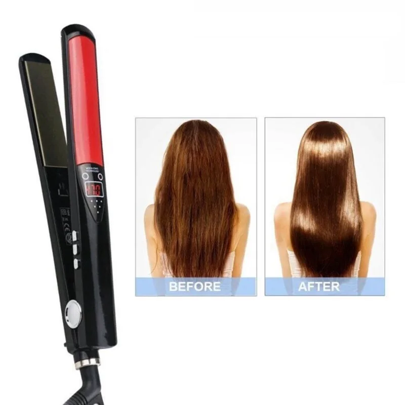 Professional Titanium Hair Straightener Lcd Display New Flat Iron Straightening Irons Styling