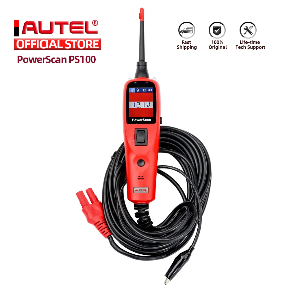 Autel PowerScan PS100 Auto Electrical Circuit AVO Meter Automotive Circuit Tester Build-In Flashlight for 12-24V Power Probe