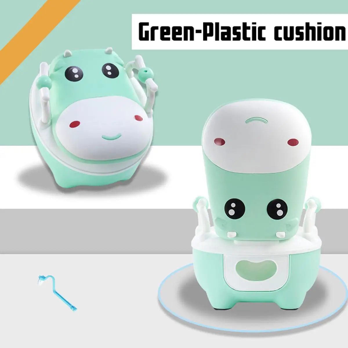 Portable Baby Pot Cute Toilet Seat Pot For Kids 3 Type Cushion Potty Training Seat Children's Potty Baby Toilet Pot Potty Toilet - Цвет: green Plastic