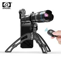 Apexel-lente de câmera com zoom óptico, hd 4k, 36x, lente, telescópio, celular, com tripé, controle remoto, para iphone 8, x, 11, smartphones